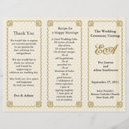 Bröllopsprogrammet Mönster Guld White