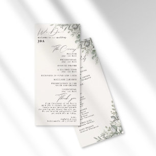 Bröllopsprogrammet Muted Grey Botanique Ivory Program