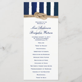 Bröllopsprogrammet Nautical Knot Navy Rand Program