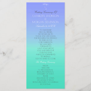 Bröllopsprogrammet Ombre i Karibiska Ocean Pastel Program