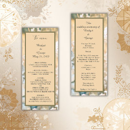 Bröllopsprogrammet Pastel Wildblomskugga och menyn Program