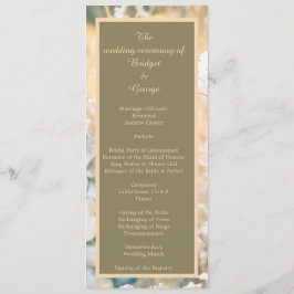 Bröllopsprogrammet Pastel Wildblomskugga och menyn Program