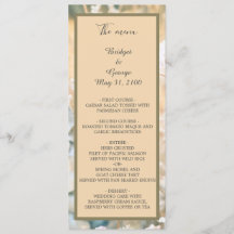 Bröllopsprogrammet Pastel Wildblomskugga och menyn