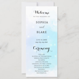 Bröllopsprogrammet Pastellblå och Lila mousserande