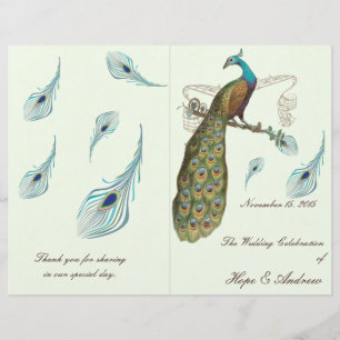 Bröllopsprogrammet Peacock Feathers