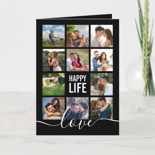 Bröllopsprogrammet Photo Collage Black Program (Framsida)