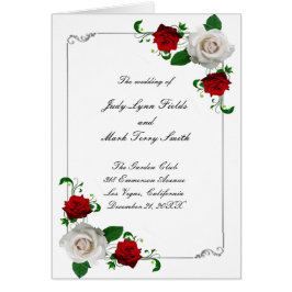 Bröllopsprogrammet Red and White Ro jul Hälsningskort