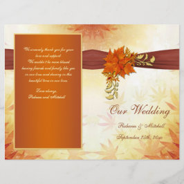 Bröllopsprogrammet Red och guld autumnal löv