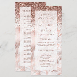 Bröllopsprogrammet ro Guld Faux Glitter Marble