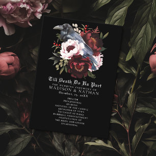 Bröllopsprogrammet Romantic Gothic Watercolor Rave Program
