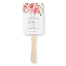 Bröllopsprogrammet Romantisk Blommigt Vattenfärgsb