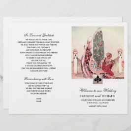 Bröllopsprogrammet Romantisk Vintage Art Foldat