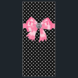 Bröllopsprogrammet rosa Black Polka Dot  Template Program<br><div class="desc">Elegantens rosa båge med rosa av diamantmittpunkt svart polka punkt bröllop, programmall för party & händelse. Den här chic rosa svartpolka prickmallen fungerar underbart för en rosa svart polka punkt födelsedagsfest inbjudan, rosa svartpolka prickinbjudan, rosa svartpolka prickduschinbjudan, rosa svart polka-punktinbjudan och andra speciella tillfällen. Lägg till dina detaljer i fram...</div>