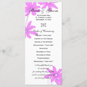 Bröllopsprogrammet rosa Daisy Program