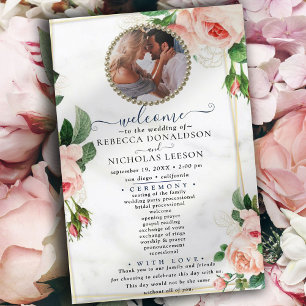 Bröllopsprogrammet Rosy Elegant Photo