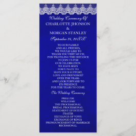 Bröllopsprogrammet royal Cobalt Blue White Snöre Program