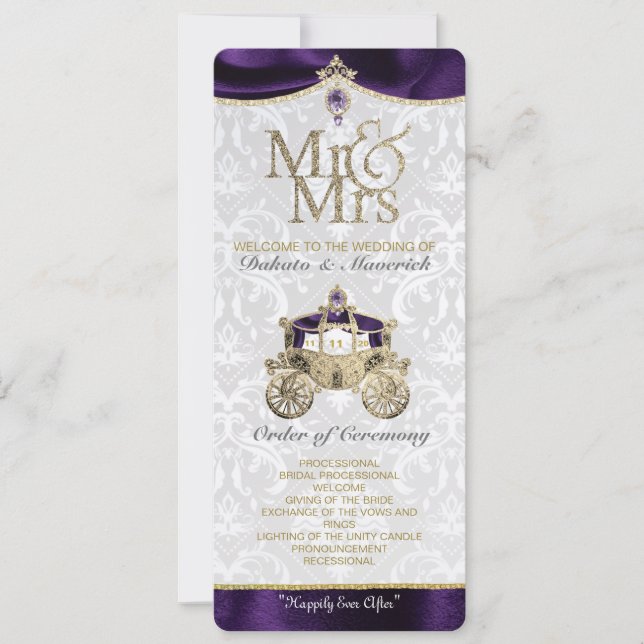 Bröllopsprogrammet royal Fairytale Inbjudningar (Framsida)