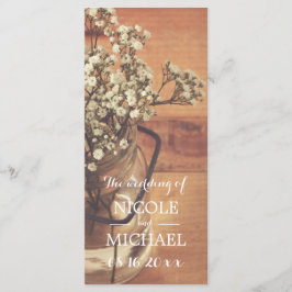 Bröllopsprogrammet Rustic Baby's Band Mason Burk Program