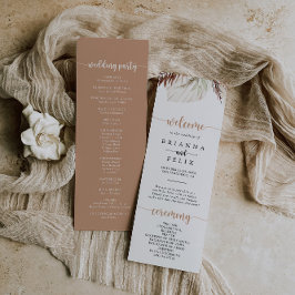 Bröllopsprogrammet Rustic Boho Elegant Blommigt Program