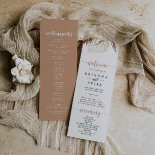 Bröllopsprogrammet Rustic Boho Elegant Blommigt Program