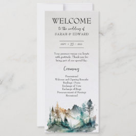 Bröllopsprogrammet Rustic Forest Mountain