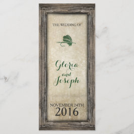 Bröllopsprogrammet Rustic Framed Fisheries Lure Program