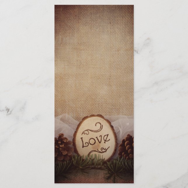 Bröllopsprogrammet Rustic Gräs Woodland Program (Framsida)