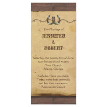 Bröllopsprogrammet Rustic Horseshoes Barbed Wire