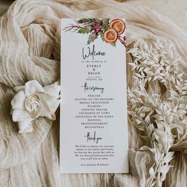 Bröllopsprogrammet Rustic jul Program (Skapare uppladdad)