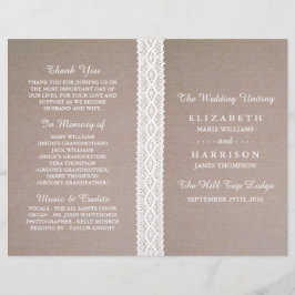 Bröllopsprogrammet Rustic Kraft & Vintage White Sn