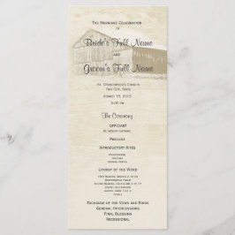 Bröllopsprogrammet Rustic Land Barn Program