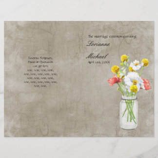 Bröllopsprogrammet Rustic Land Mason Burk Bouquet