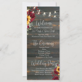 Bröllopsprogrammet Rustic Ro och Aster