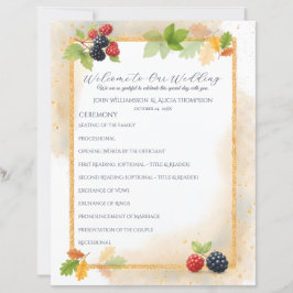 Bröllopsprogrammet Rustic Romantic Autumn Berry