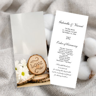 Bröllopsprogrammet Rustic White Daisy Woodland Program