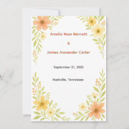 Bröllopsprogrammet Rustic Wildblomma