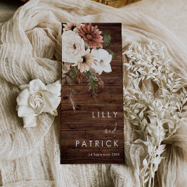 Bröllopsprogrammet Rustic Wood Blommigt i Böhmen