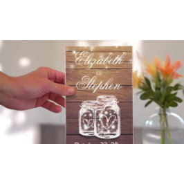 Bröllopsprogrammet Rustic Wood Mason Burk String L Program