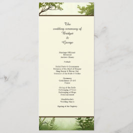 bröllopsprogrammet Rustik Greenery Träd Ram Program