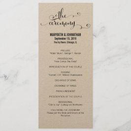 Bröllopsprogrammet Rustik Modern Vi gör skript Program