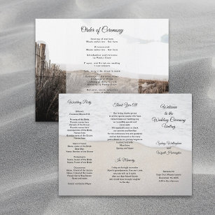 Bröllopsprogrammet Sand Dunes Coastal Theme