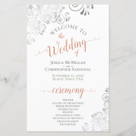 Bröllopsprogrammet silver Snöre i vitbudgeten