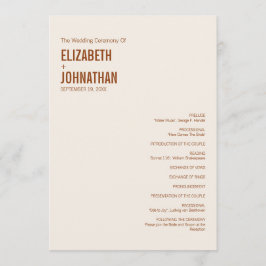 Bröllopsprogrammet Simho Terracotta Typography Program