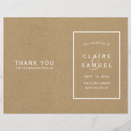 Bröllopsprogrammet Simple Faux Rustic Kraft