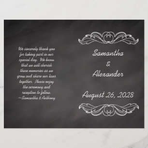 Bröllopsprogrammet Slate Chalkboard