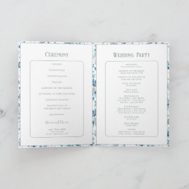 Bröllopsprogrammet Small Blåa blommor Inbjudan