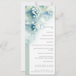 Bröllopsprogrammet Small White Flowers Inbjudningar