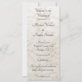 Bröllopsprogrammet Snöre är broderat