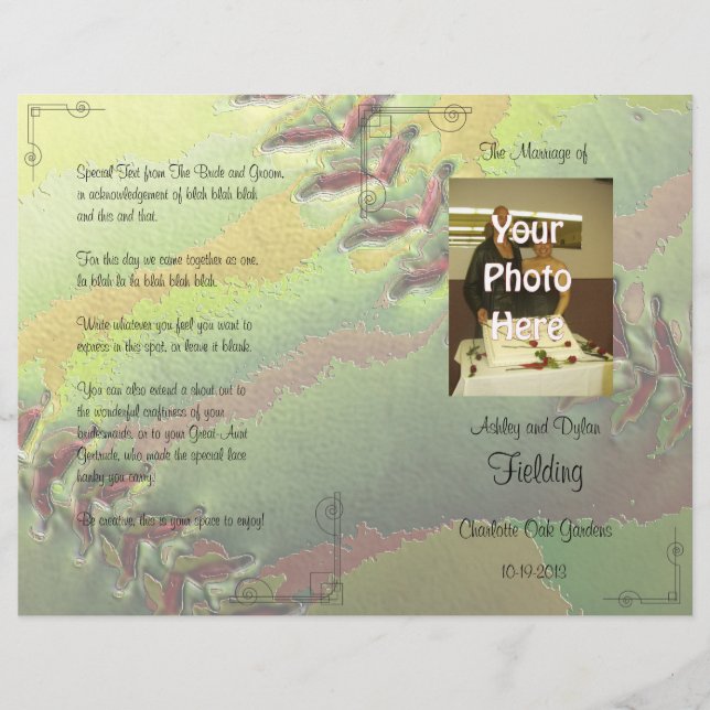 Bröllopsprogrammet Softball Sports tema Photo (Framsida)