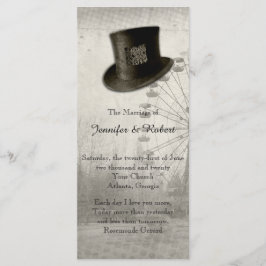 Bröllopsprogrammet Steampunk Carnival Top hat Program